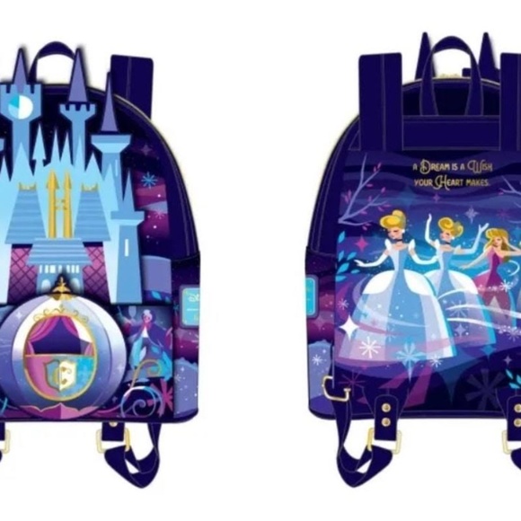 Loungefly Cinderella Castle Backpack and Wallet